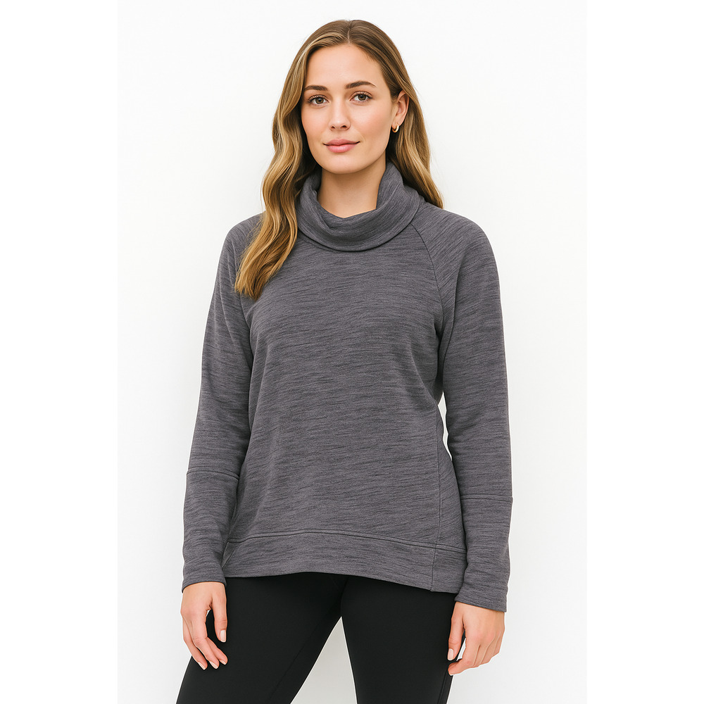Lululemon Womens To You Tunic Sweatshirt 8 Gray Turtleneck Athleisure Workout